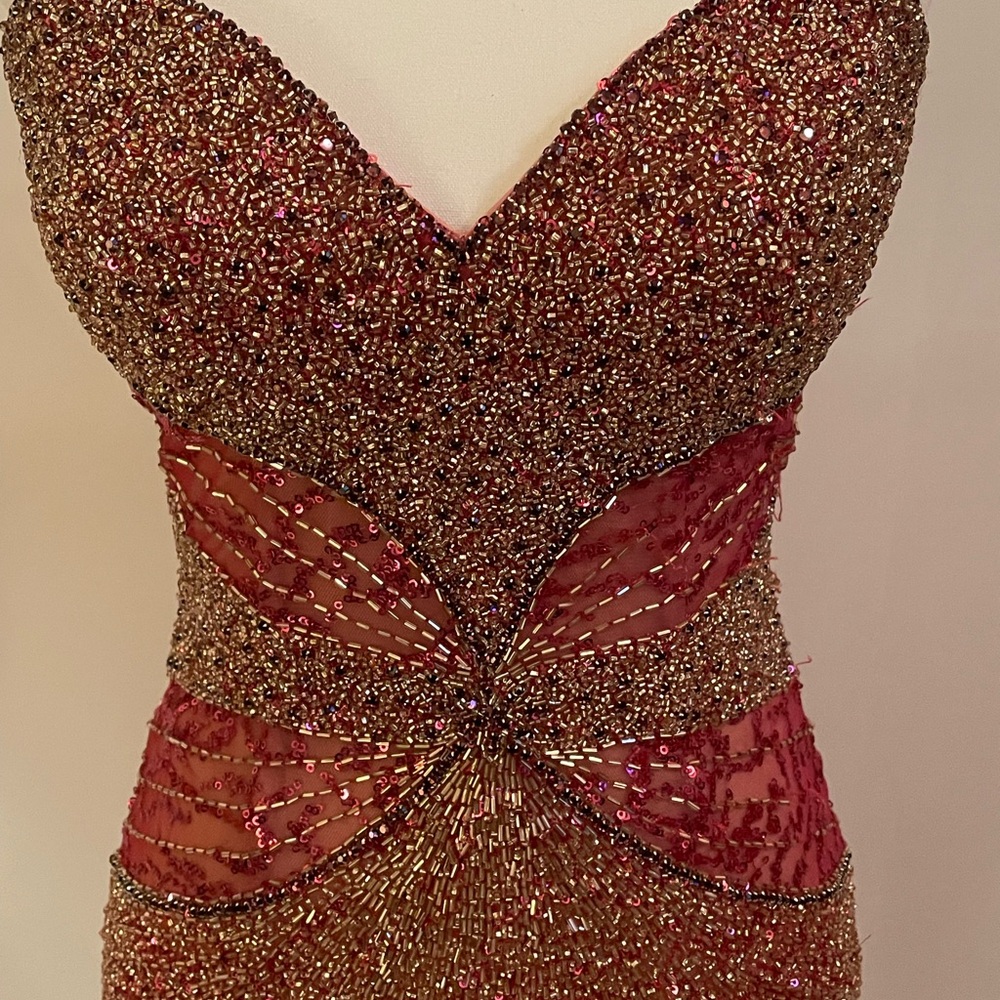 Glamorous Burgundy Glitter Maxi Dress